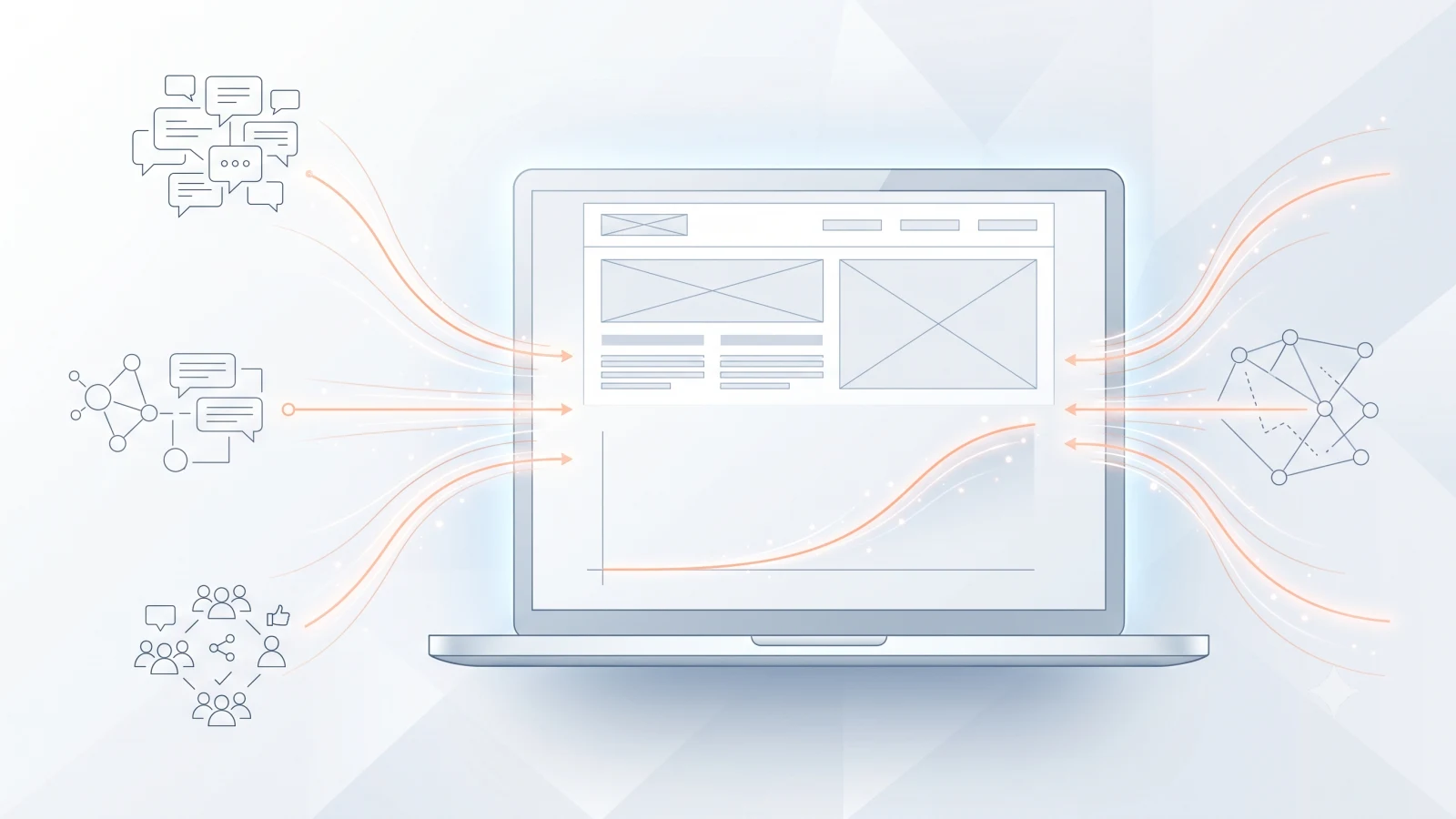 Illustration minimaliste d’un nouveau site recevant ses premières visites